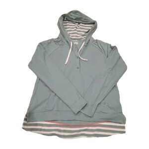 Columbia PFG hoodie Women Small Green Long Sleeve Pullover Fishing Omni-wick